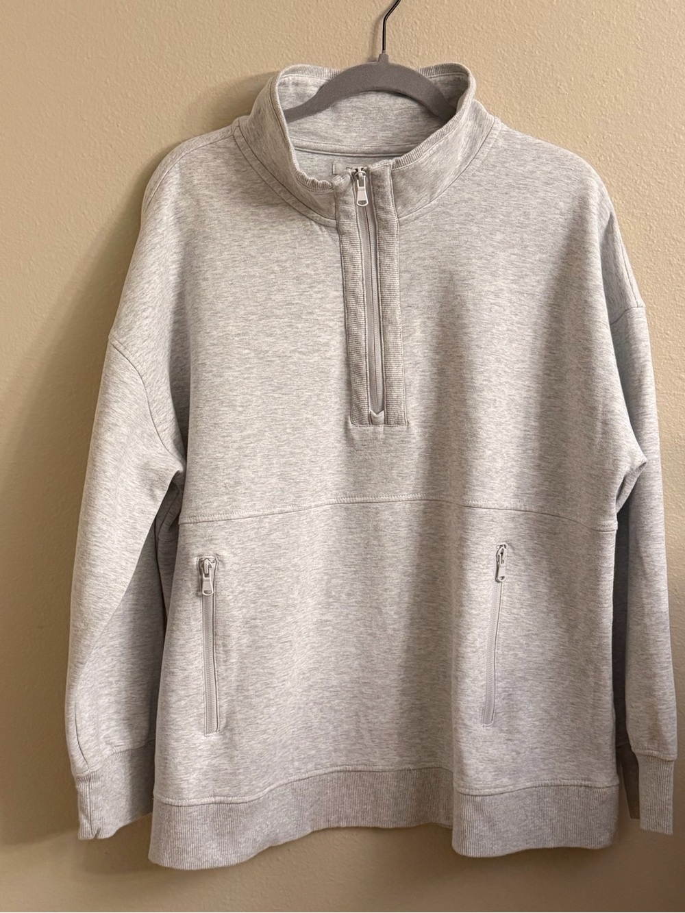 Maurices Light Heather Gray Quarter-Zip Sweatshirt Size XL